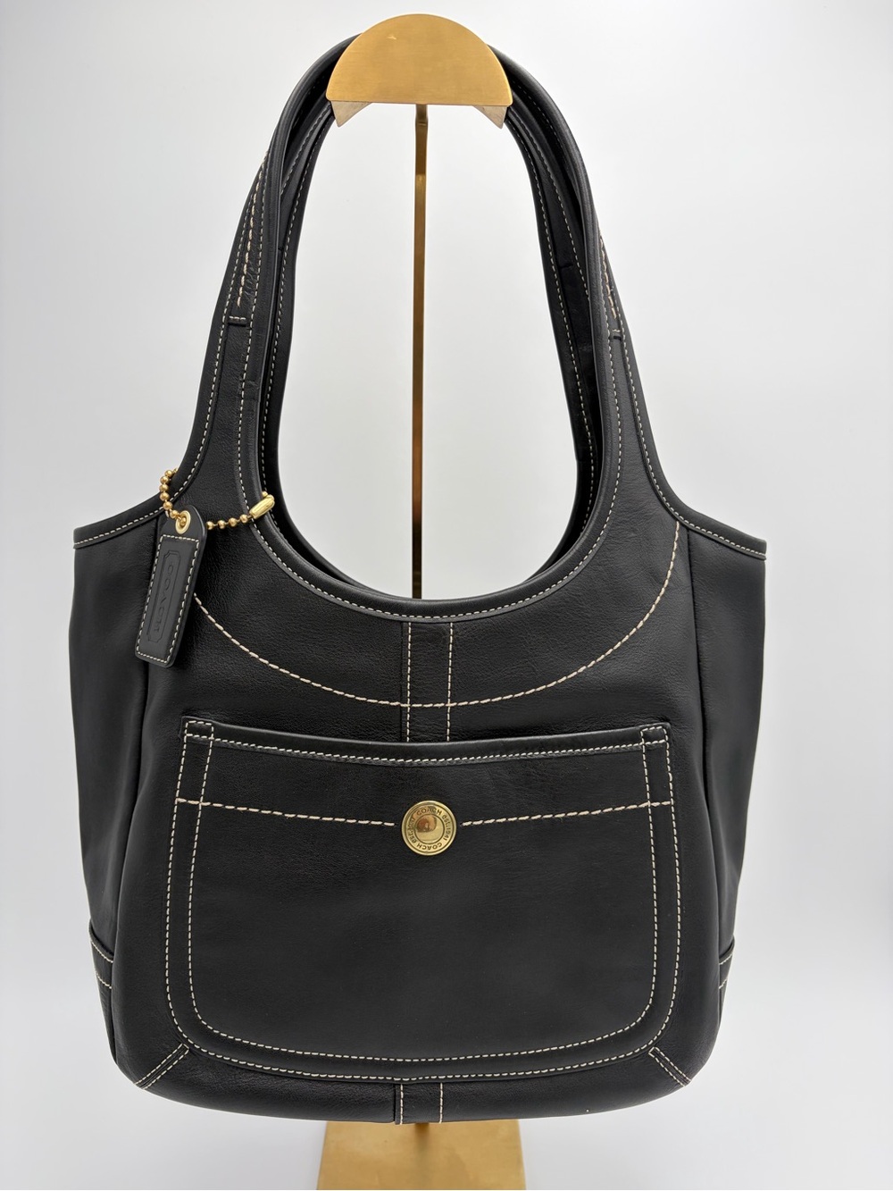 Coach Legacy Ergo Tote 11285 Black Leather Y2K Shoulder Bag Hangtag